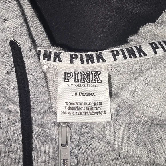 Victoria's Secret Gray Hoodie with Black Accents - Picture 2 of 3